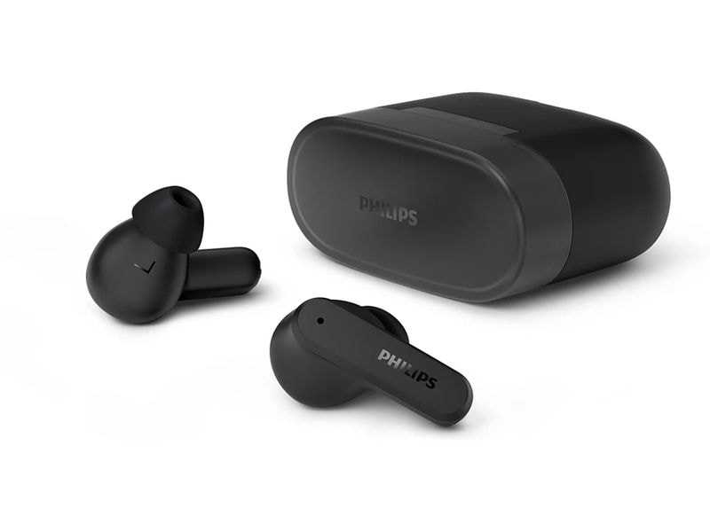 Philips True Wireless In-Ear-Kopfhörer TAT2000BK/00 Schwarz True Wireless In-Ear-Kopfhörer mit Bluetooth, Mikrofon und Ladecase