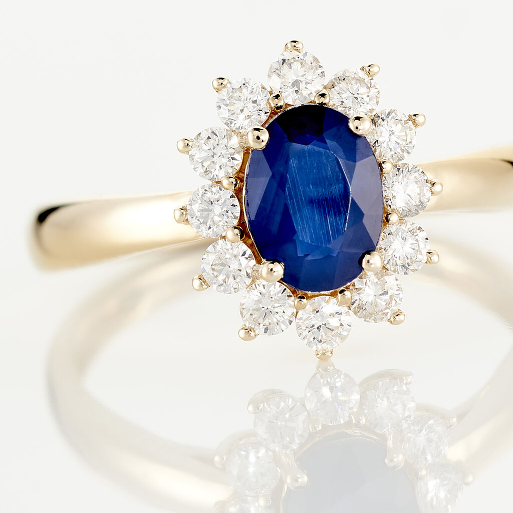 Bague Vladimir Or Jaune Saphir Et Diamant