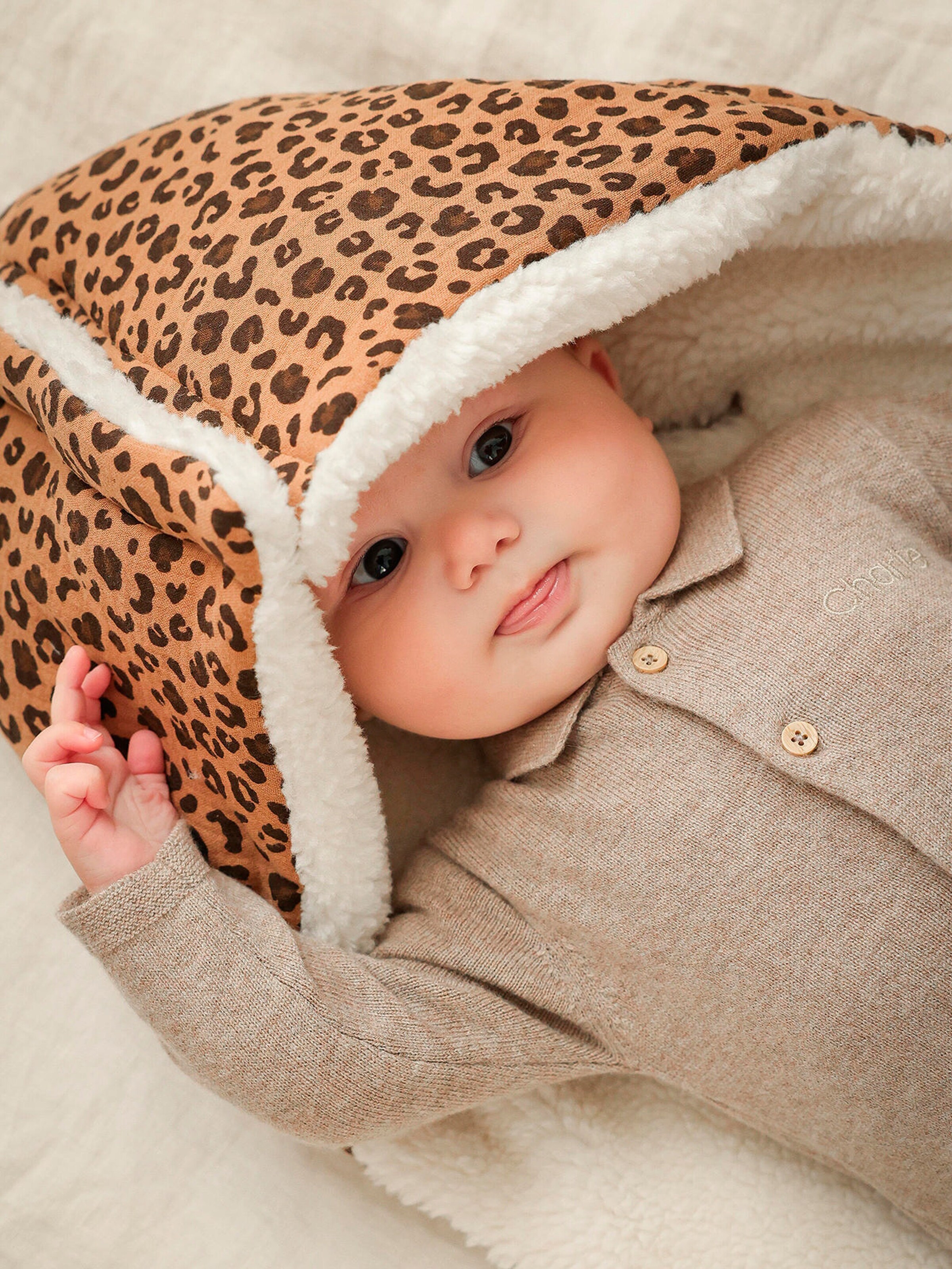 Envie de Fraise Bio-Kollektion: Baby 2-in-1-Ausfahrsack mit Recycling-Polyester wollweiß