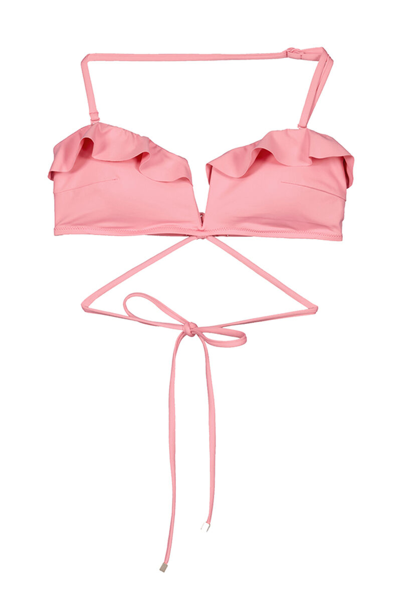 Top de biquíni tomara que caia listrado rosa - rosa