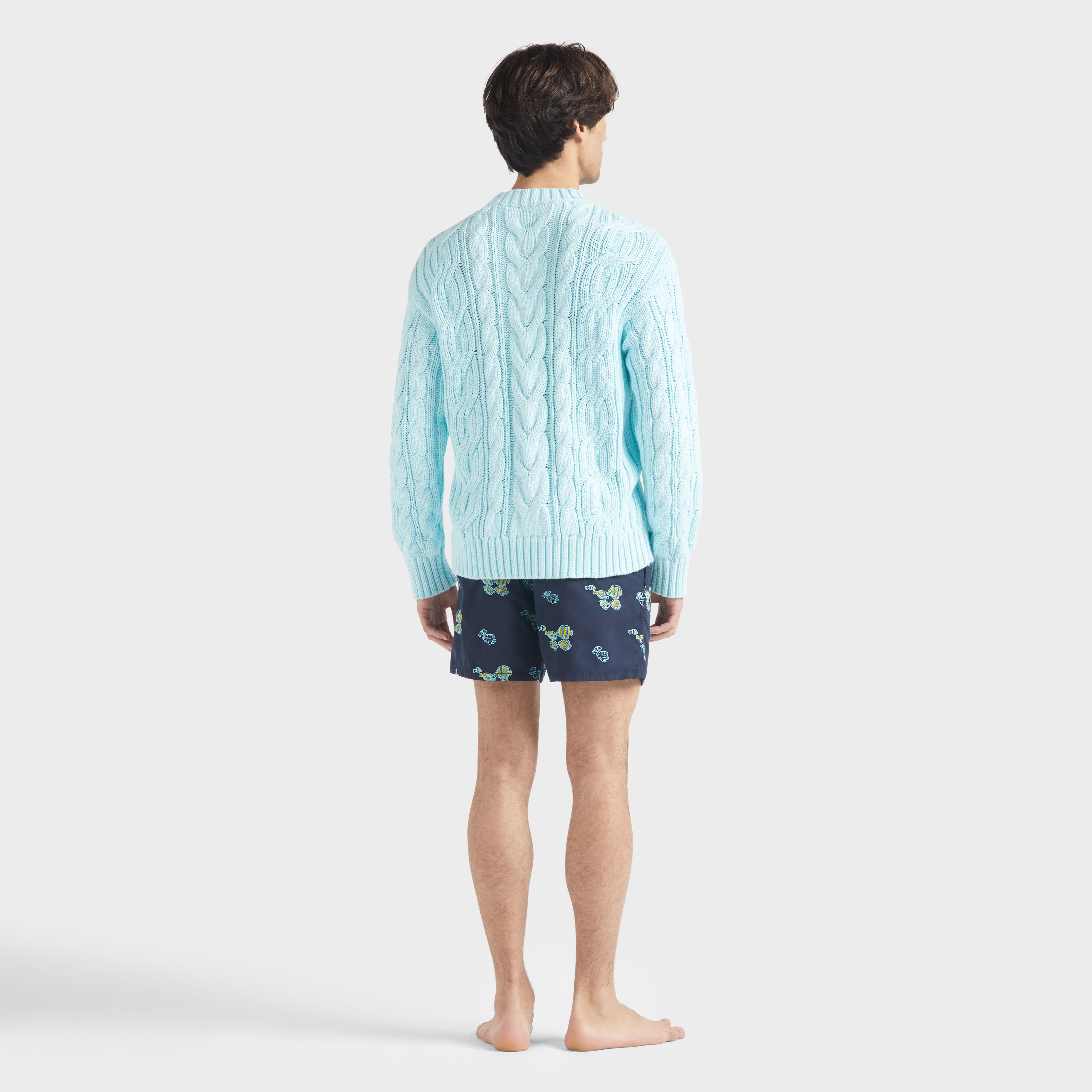 Pull en coton torsadé uni homme