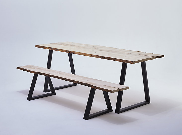 Pied de banc modèle trapèze Mottez H. 71 cm métal noir