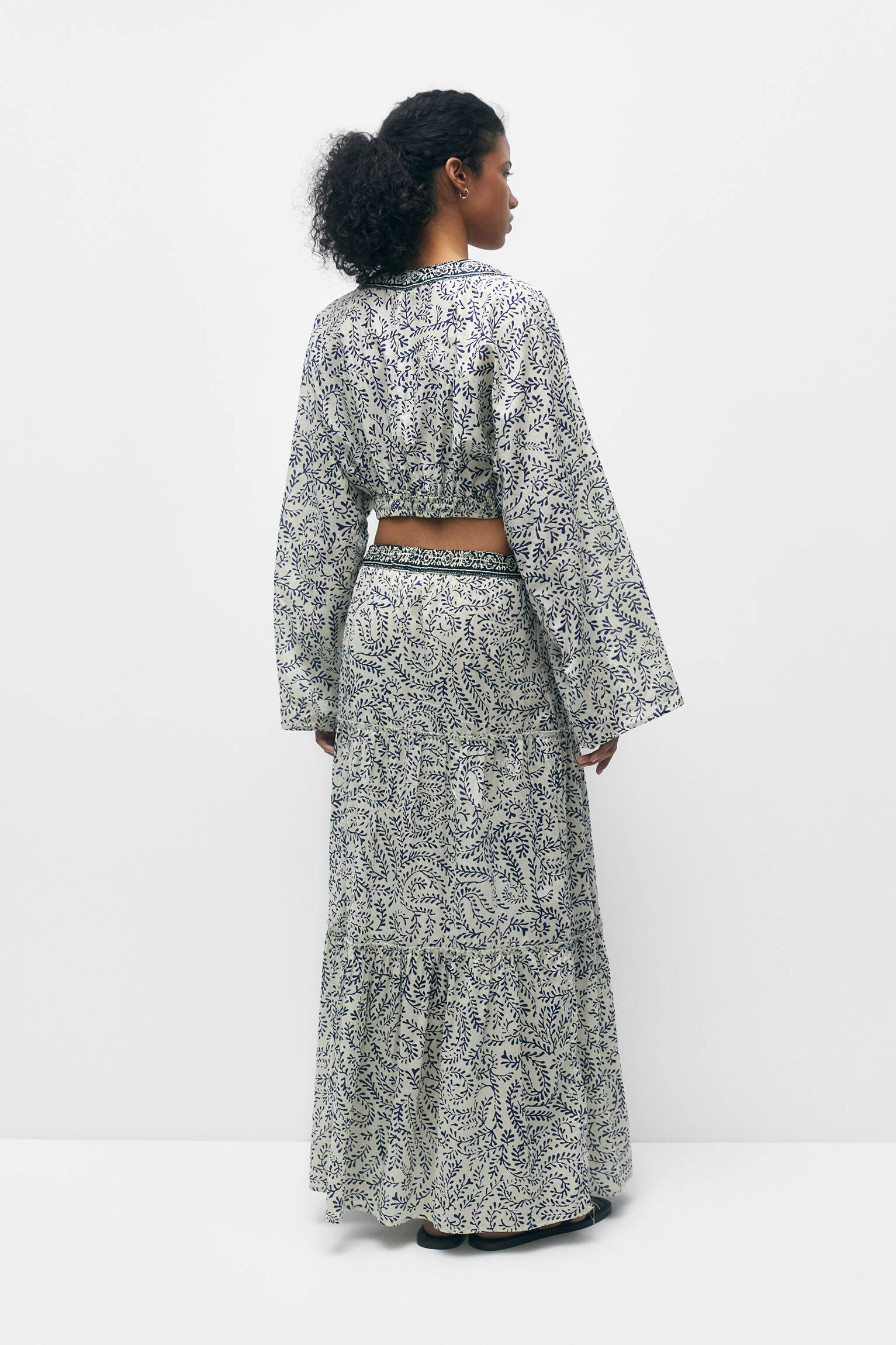 SAIA LONGA ESTAMPADA - AZUL