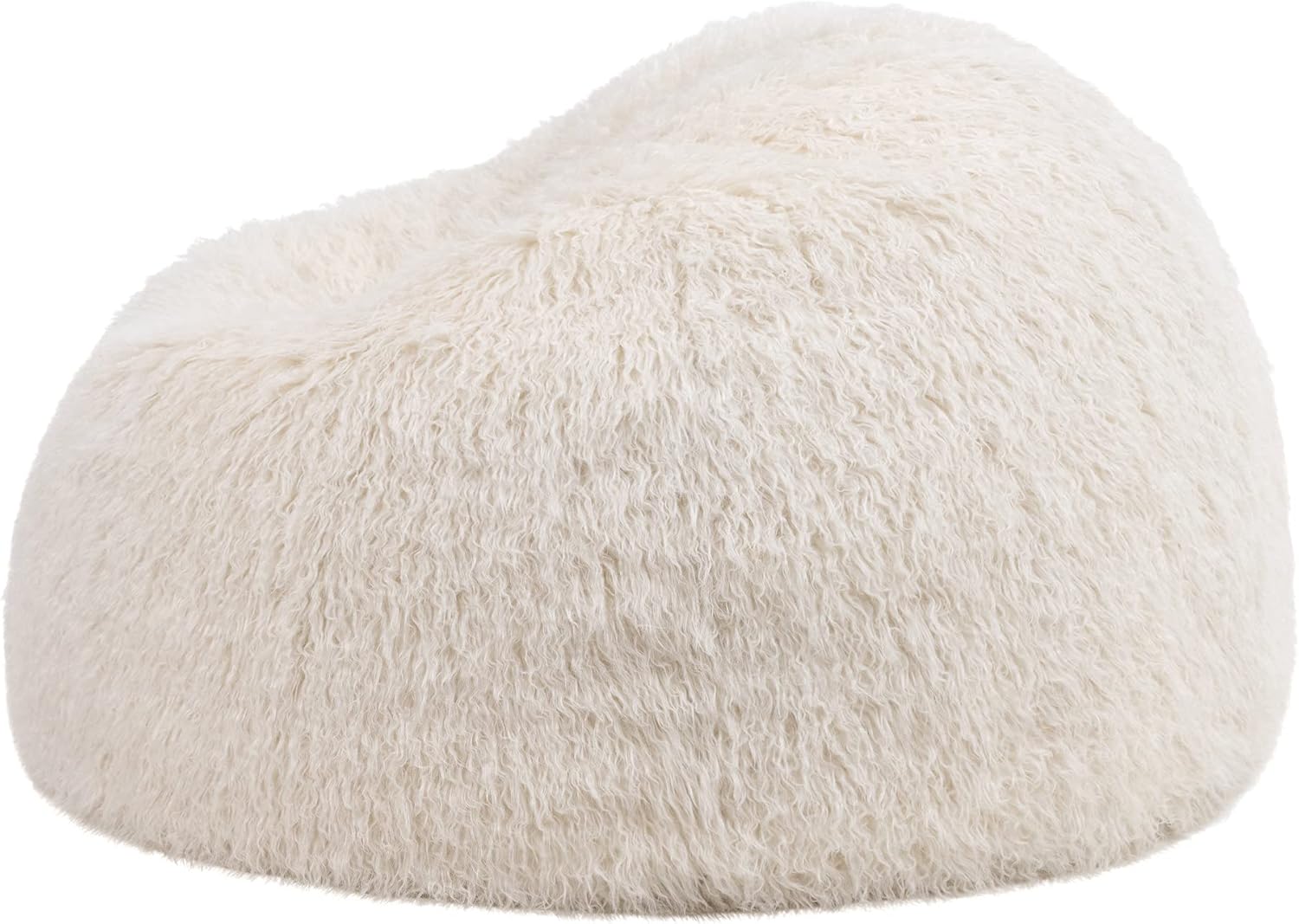 Icon Kunstfell Sitzsack, Mongolisch Weiß, Sitzsack Erwachsene mit Füllung, Bean Bag, Flauschig Sessel, Lounge Sessel, Lounge Stuhl, Schlafzimmer, Wohnzimmer, Wohnzimmer Möbel