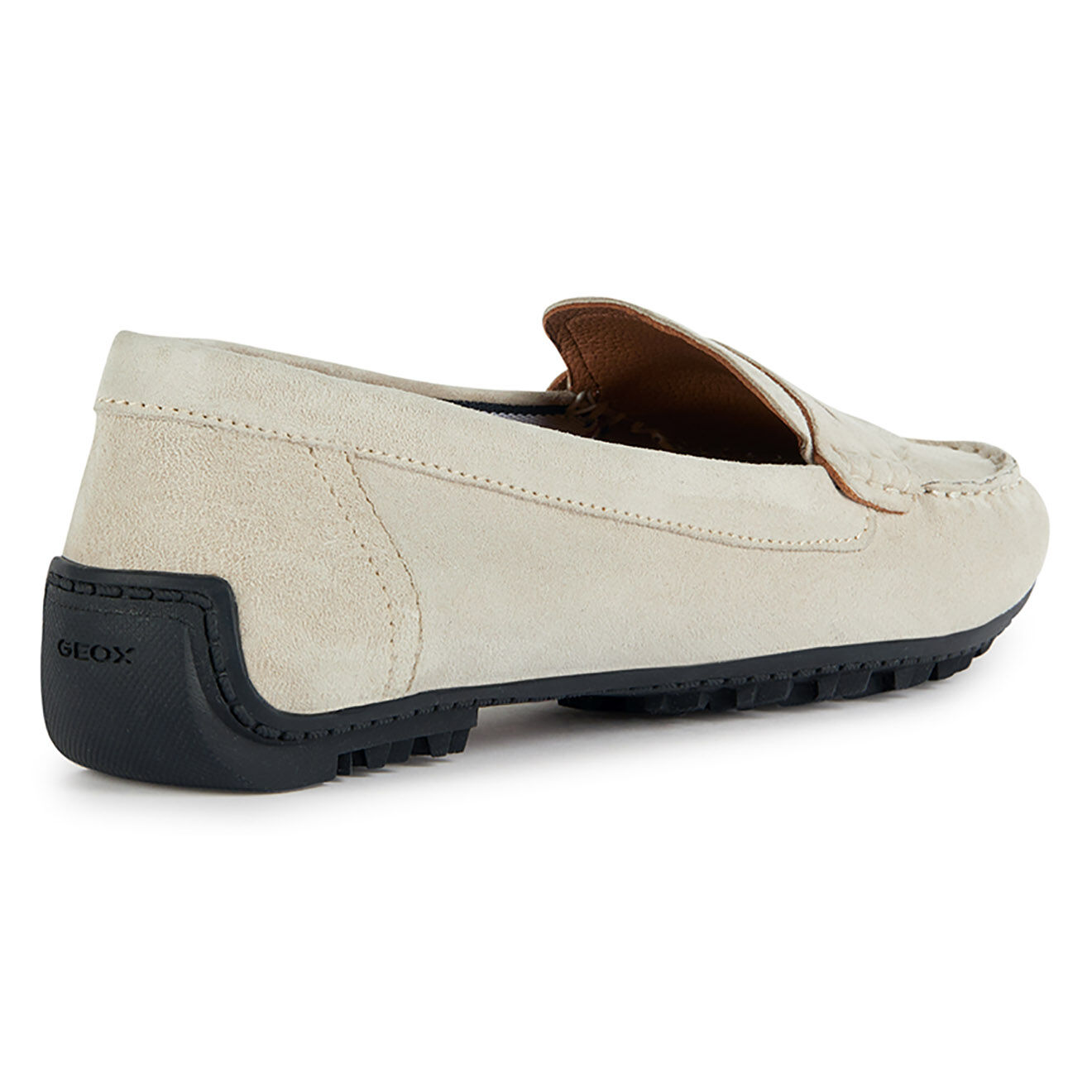 Geox Mocassins en Velours de Cuir Kosmopolis écrus