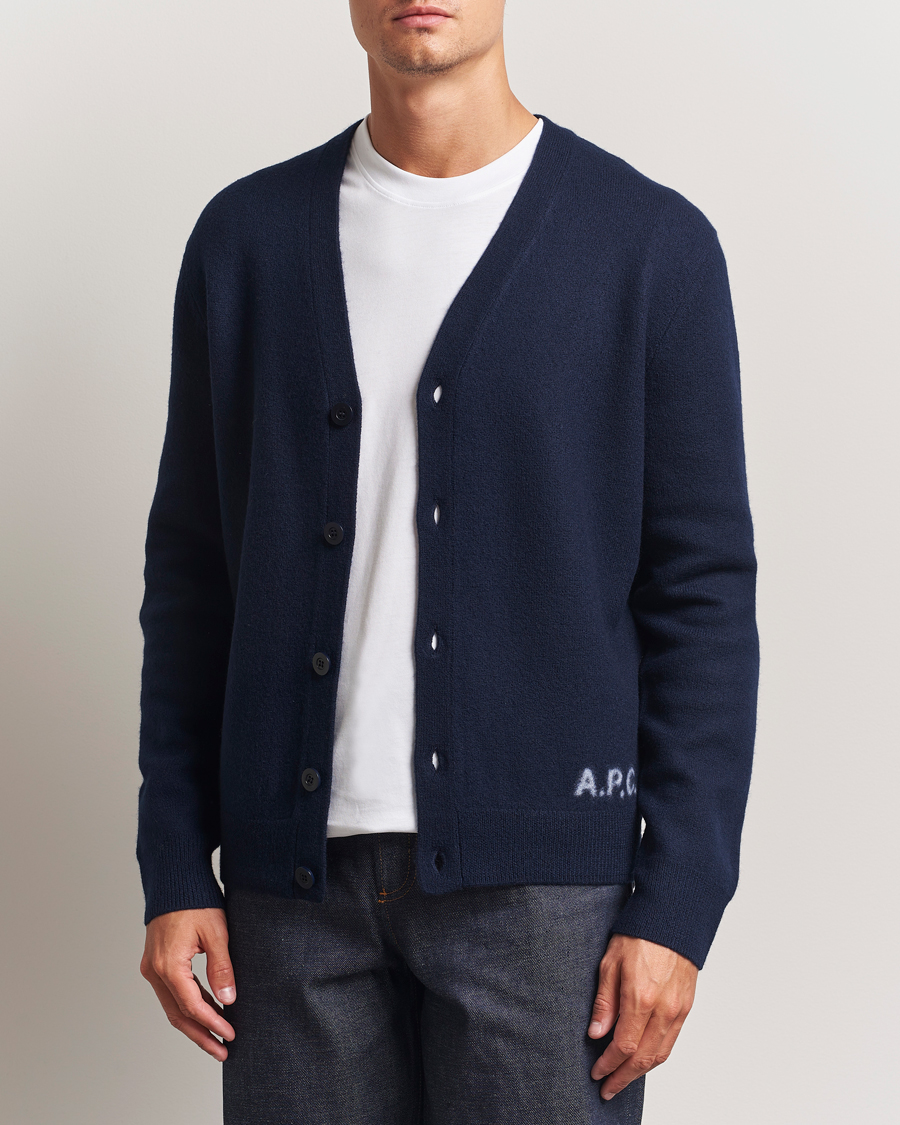 A.P.C. Kenny Wool Knitted Cardigan Dark Navy