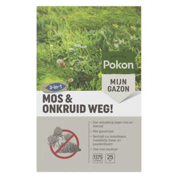 Pokon mos en onkruid weg! 3-in-1 voor 25 m²