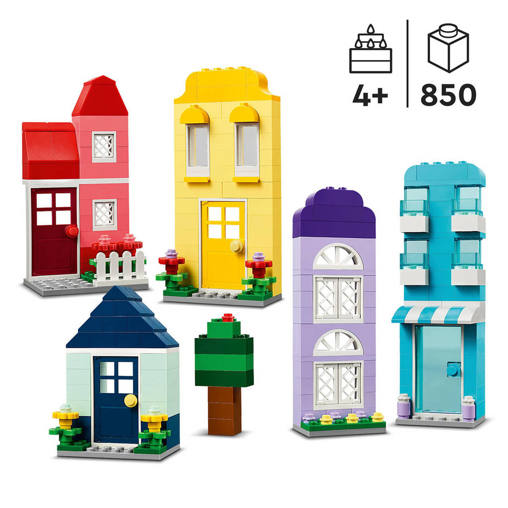 Prachtige , kleurrijke set !Creatieve huizen Bouw- en Speelset met Bouwstenen voor Jongens en Meisjes 11035