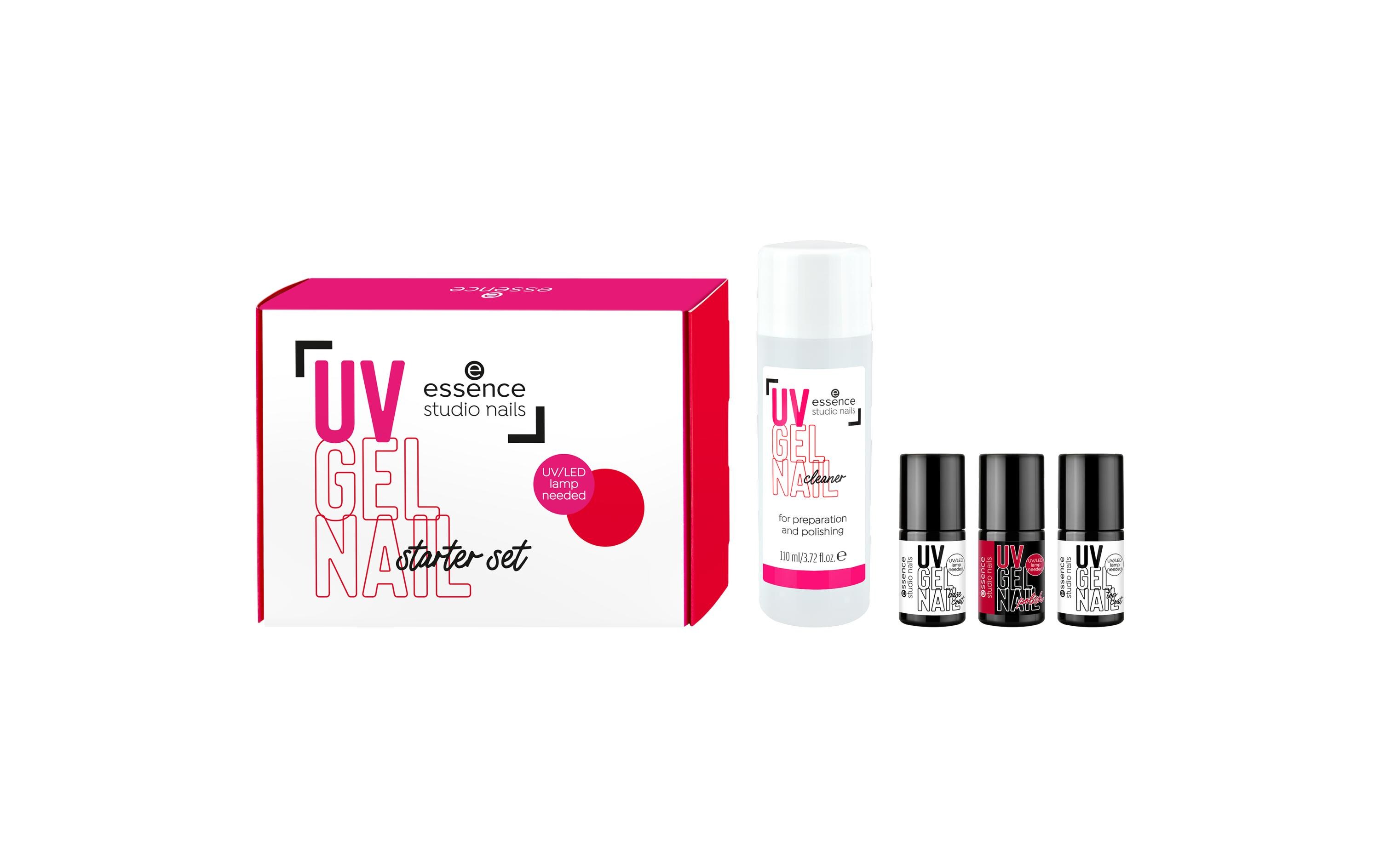 Studio Nails UV Gel Nail Starter Set 1 StückStarter Set bestehend aus einem UV Base Coat, roten UV-Nagellack, UV Top Coat und Nagelreiniger