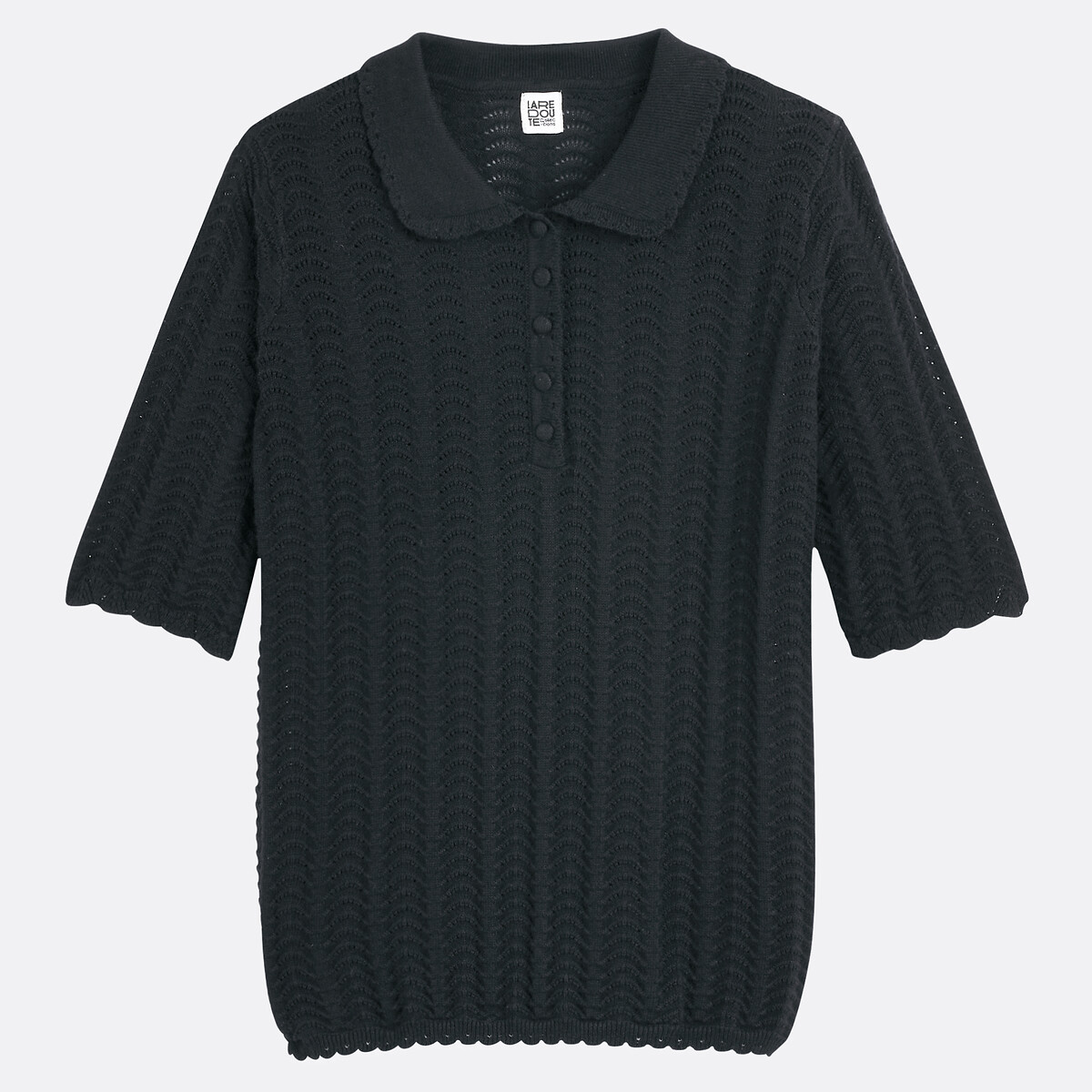 COLEÇÕES LA REDOUTE<br>Suéter com gola polo, malha fina