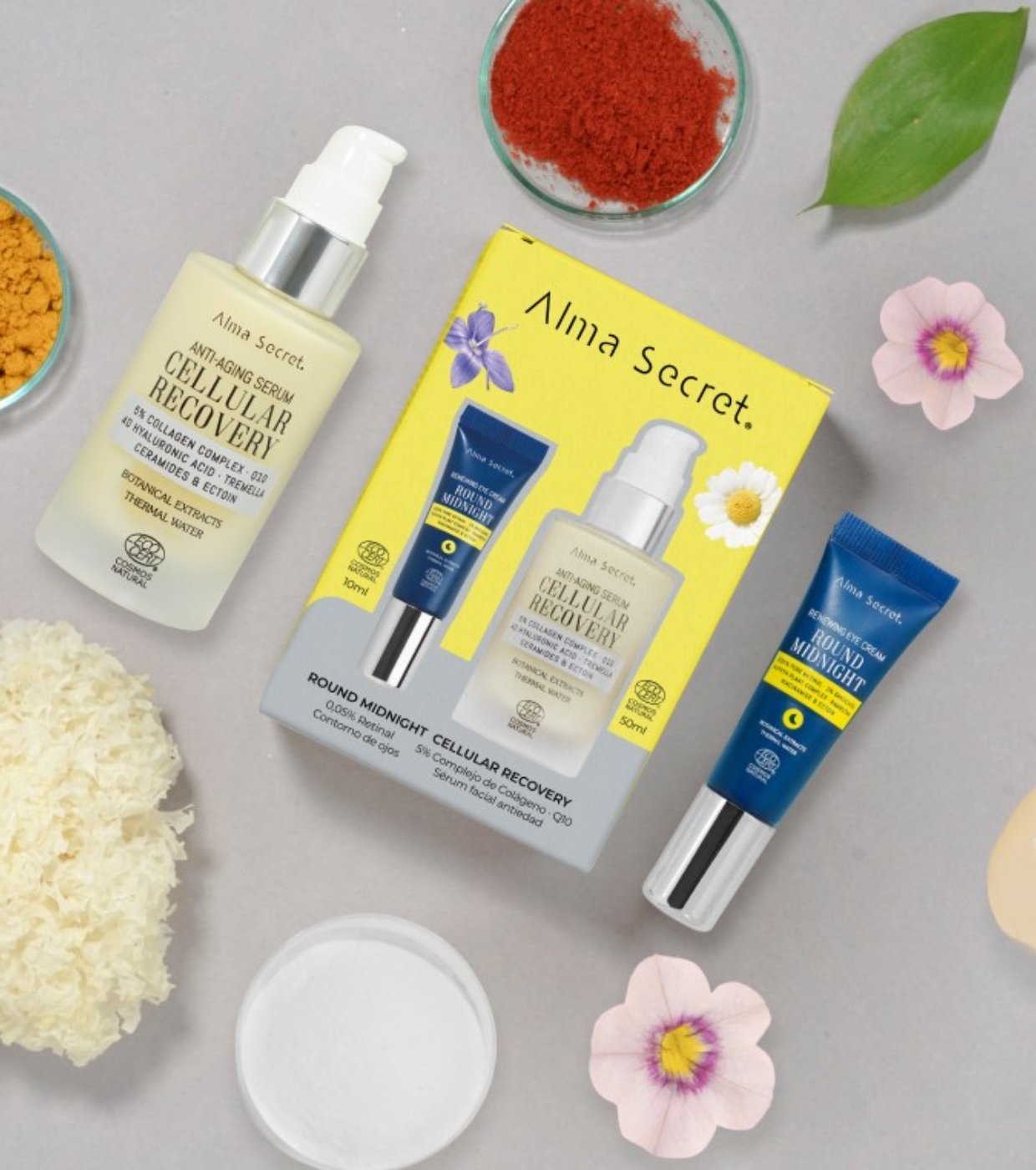 Alma Secret - Conjunto Contorno de Olhos Round Midnight + Sérum Facial Cellular Recovery