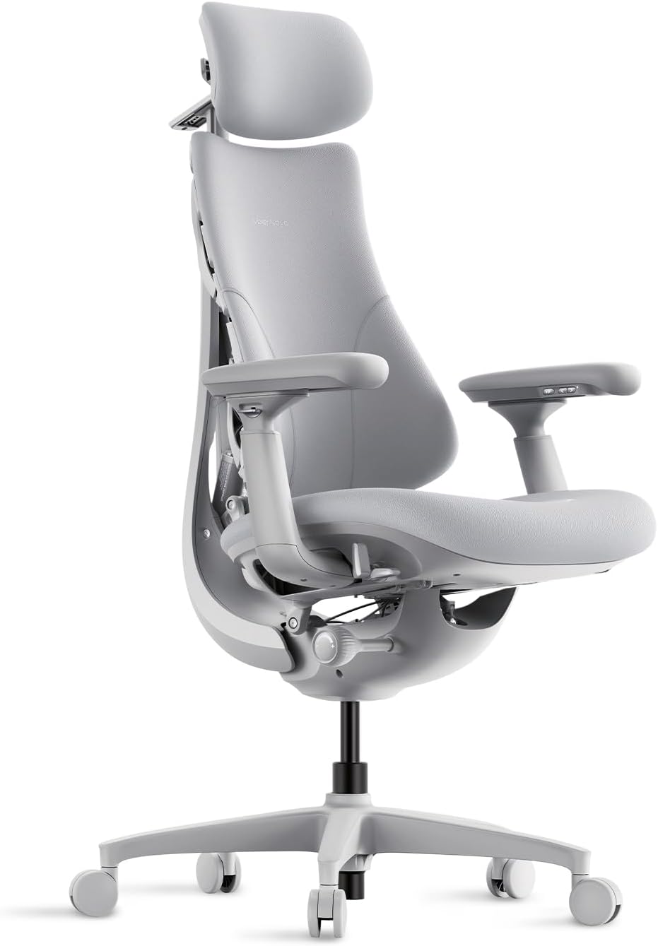 LiberNovo Ergonomischer Bürostuhl – Verstellbar mit adaptiver Lendenwirbelstütze, 160°-Neigungswinkel und integrierter Wirbelsäulendehnung, Grau, Sitztiefe 45 cm