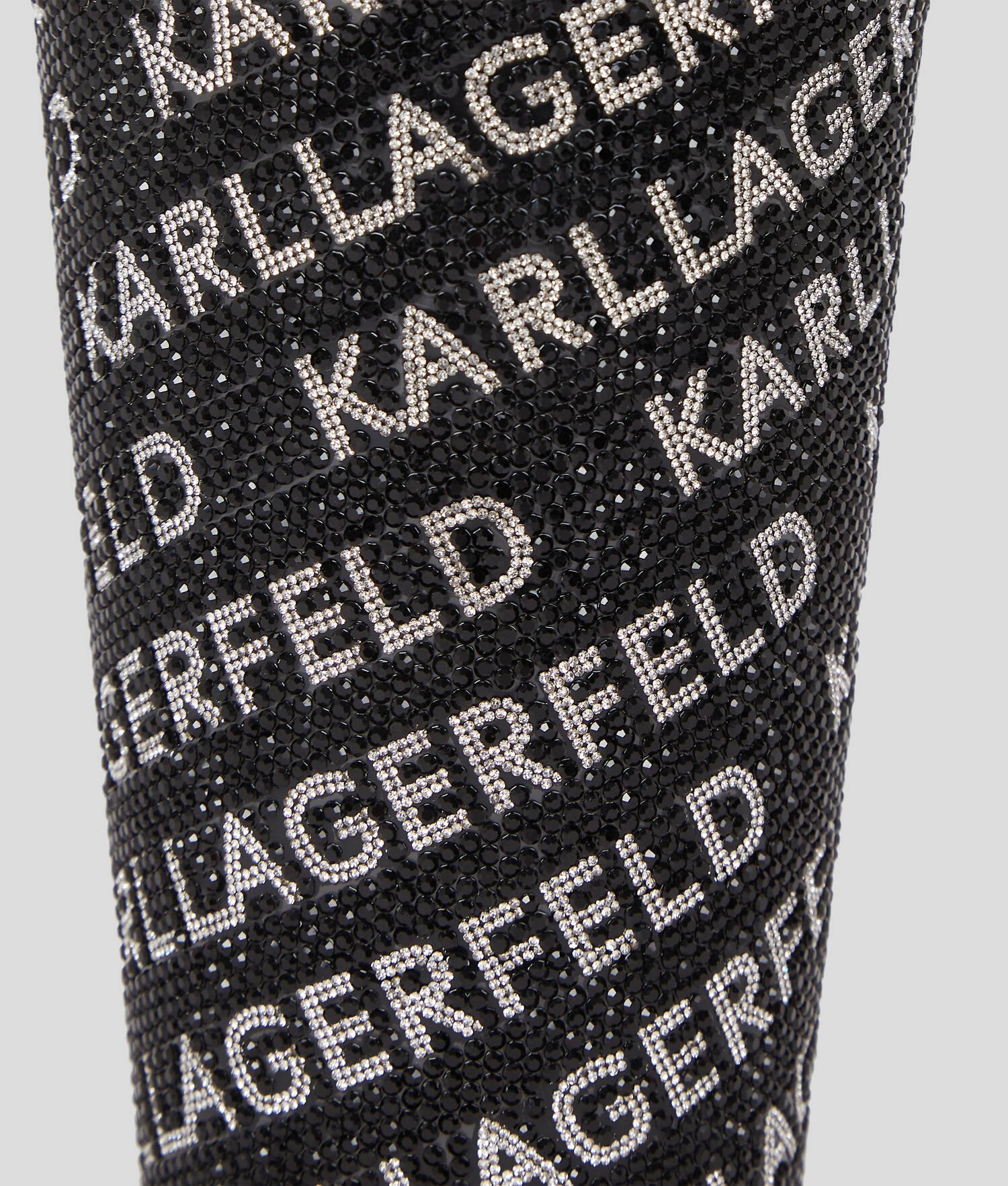 TASSE À EMPORTER AVEC LOGO KARL EN STRASS - Blanc/Noir