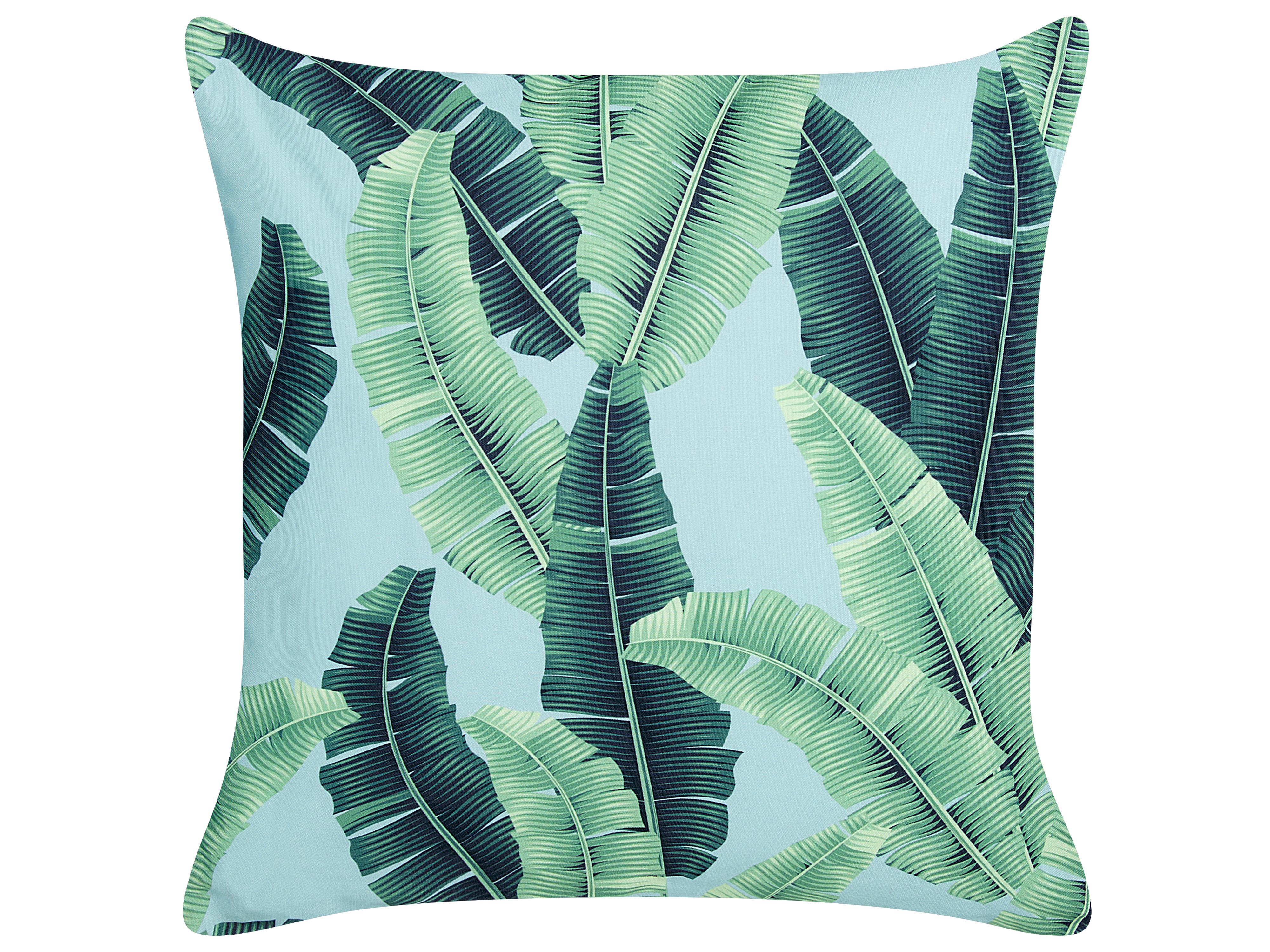 Set van 2 tuinkussens BOISSANO bladpatroon 45 x 45 cm Groen