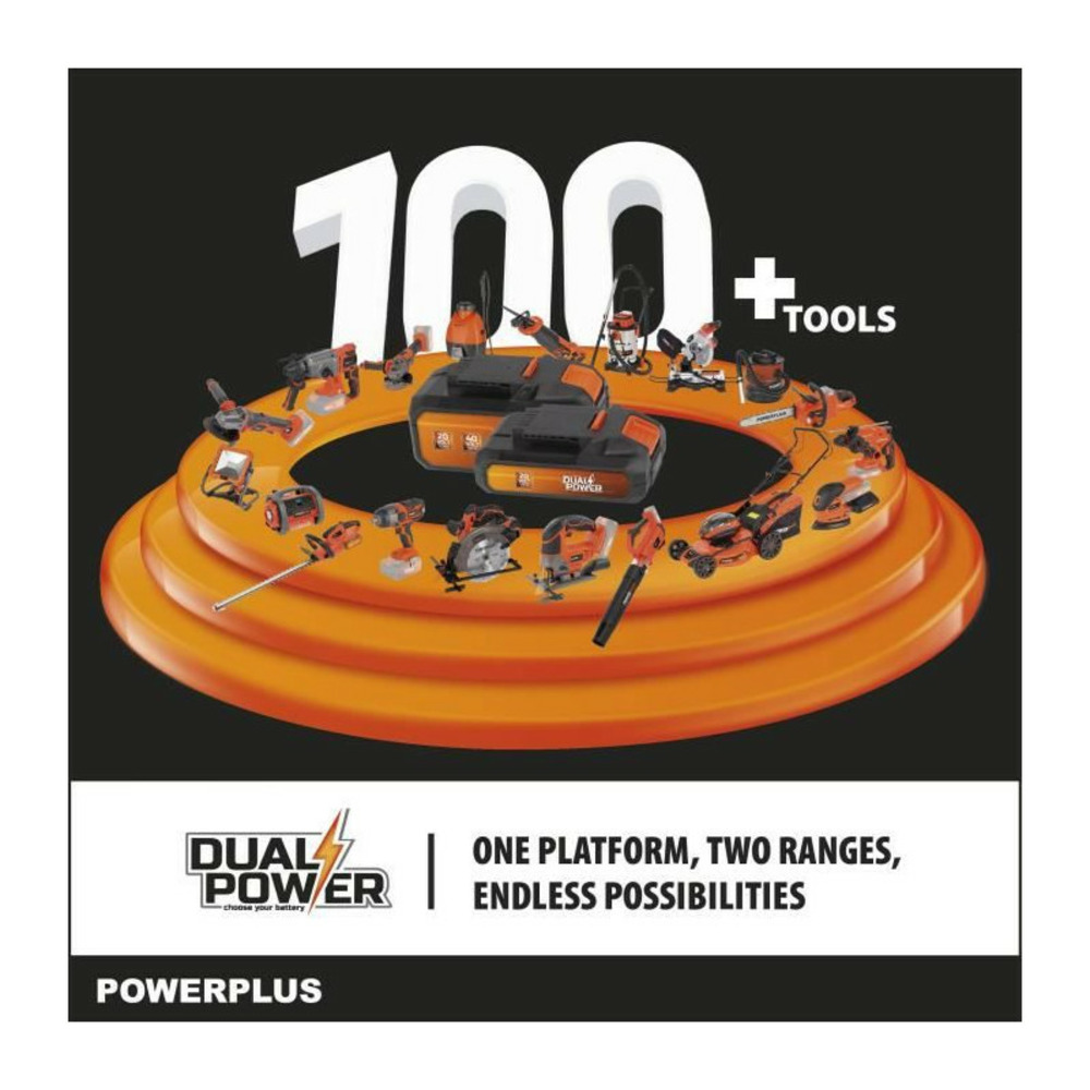 Tronçonneuse a batterie 20v dual power powdpg7570 - guide de 300 mm - livrée sans batterie ni chargeur