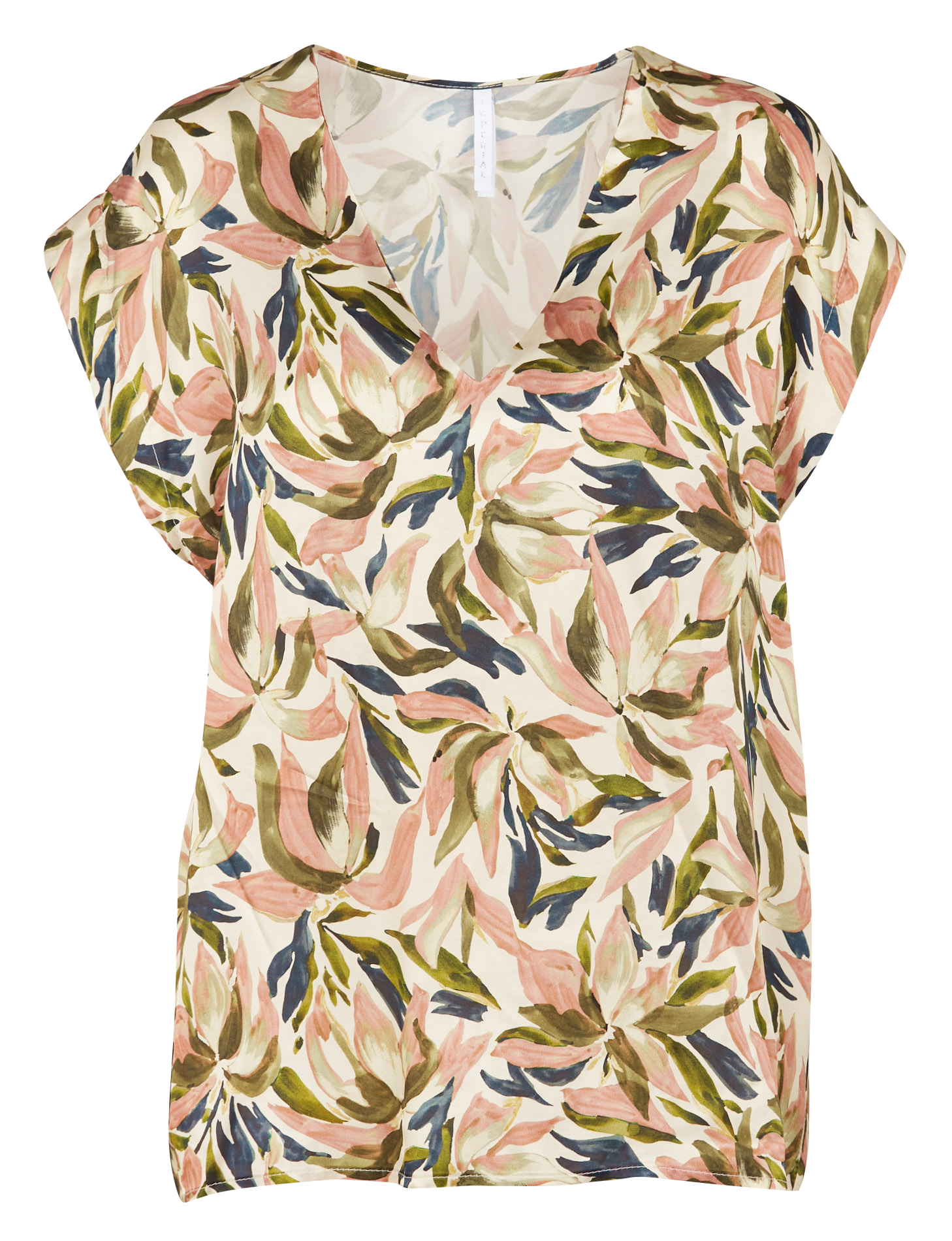 Top col V imprimé feuillage | Multicolore