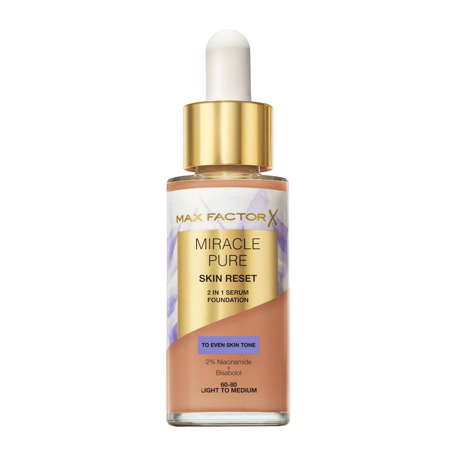 Max Factor Miracle Pure Skin Reset 2 In 1 Serum Foundation Light To Medium 30ml