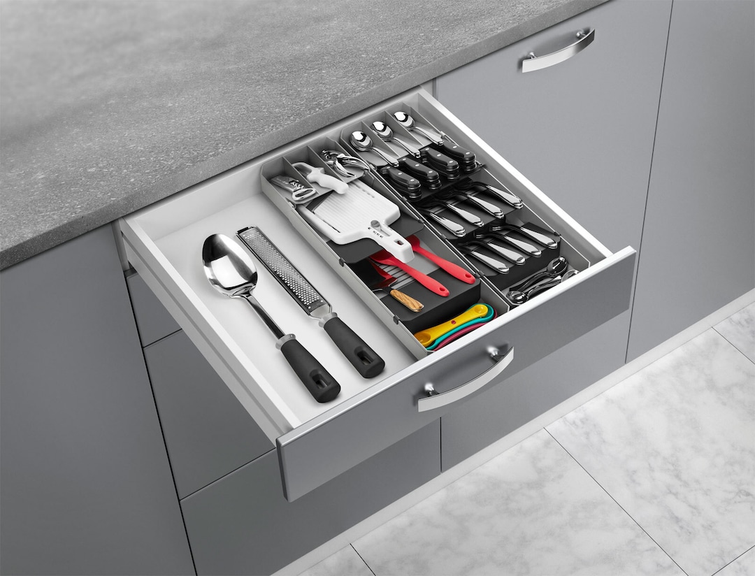 metaltex Besteck-Organizer UNI FIT 2er Set grau