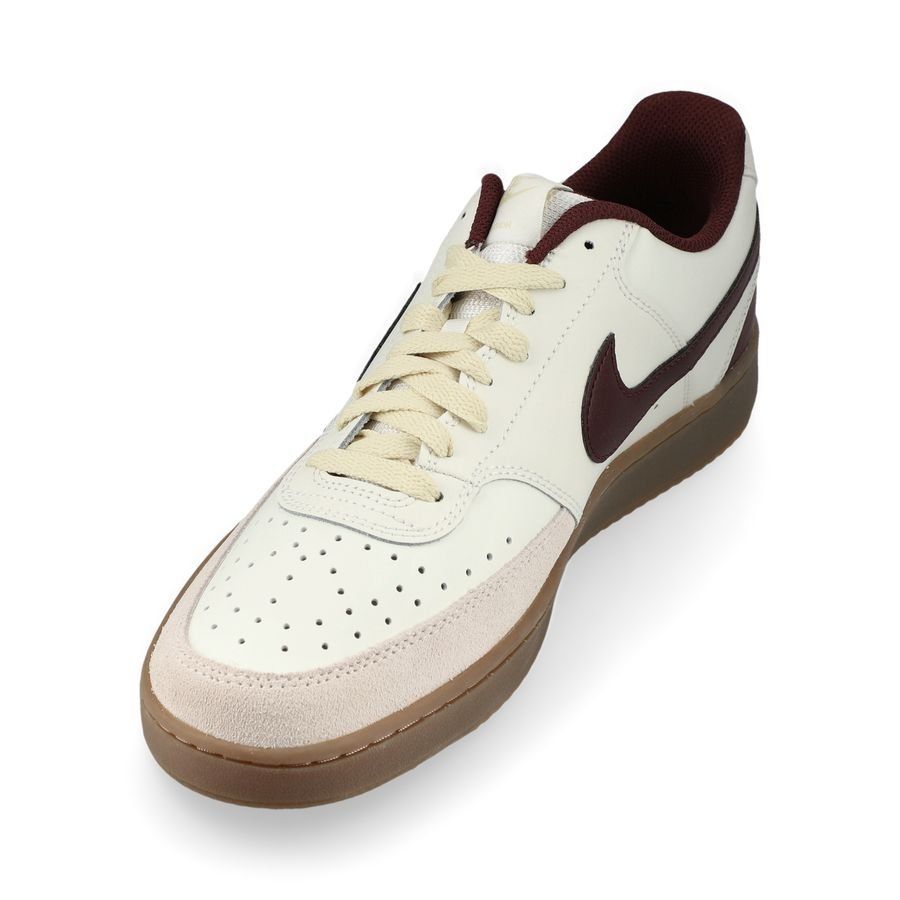 Nike Chaussures Court Vision Low - Blanc Cassé/Kaki/Bordeaux