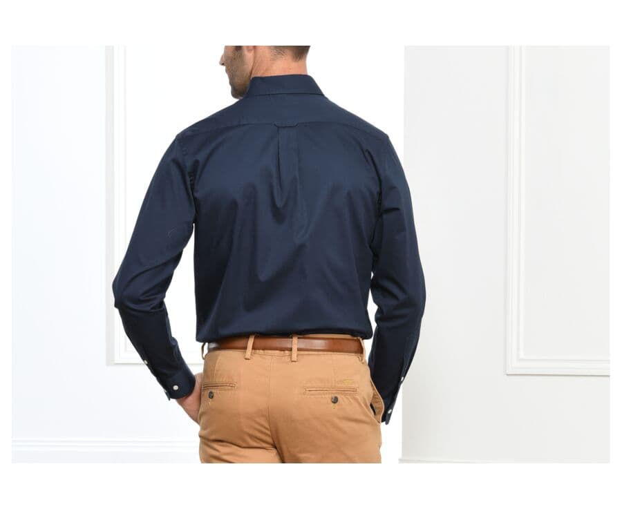 Chemise marine navy à poche - Col américain - ANDERSON
