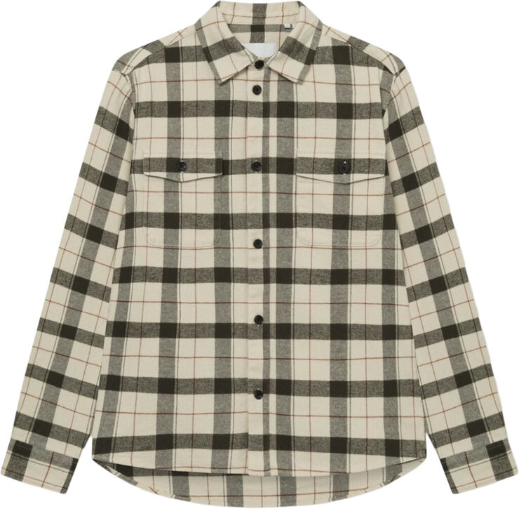 Les Deux Lennon Flannel Check Overshirt Beige
