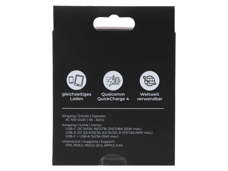 onit USB-Wandladegerät PD25W   QC3.0 Weiss Ladeadapter mit einem USB-C- und einem USB-A-Port