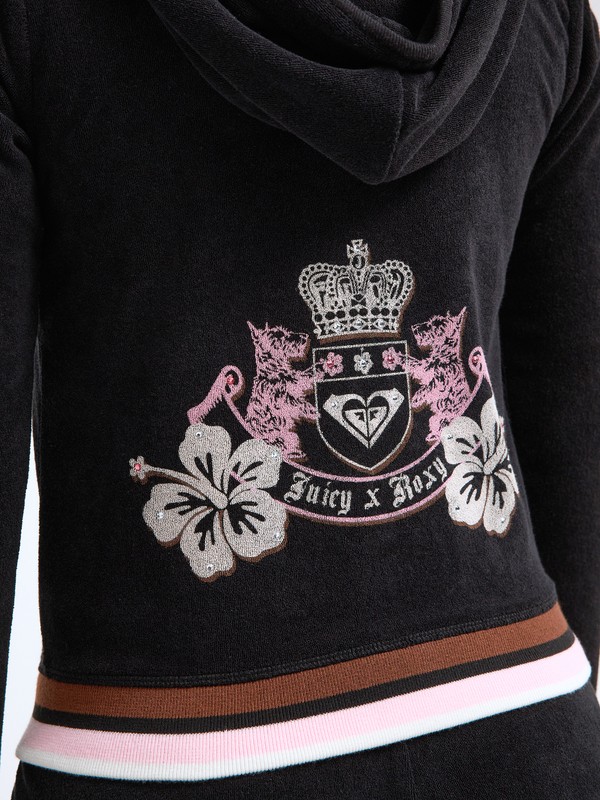 Roxy X Juicy Couture Sweat à capuche zippé Noir Femme