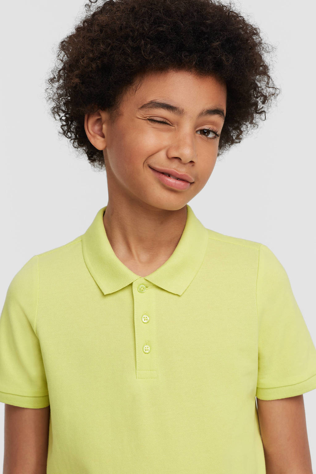 anytime piqué polo lime groen