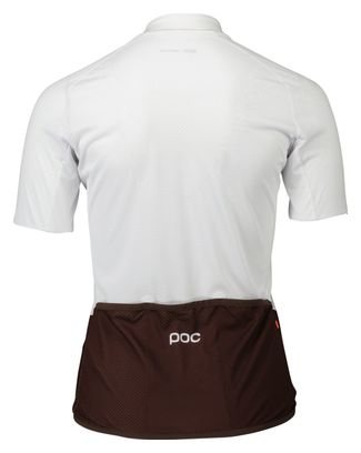 Maillot Manches Courtes Femme Poc Essential Road Logo Marron/Blanc