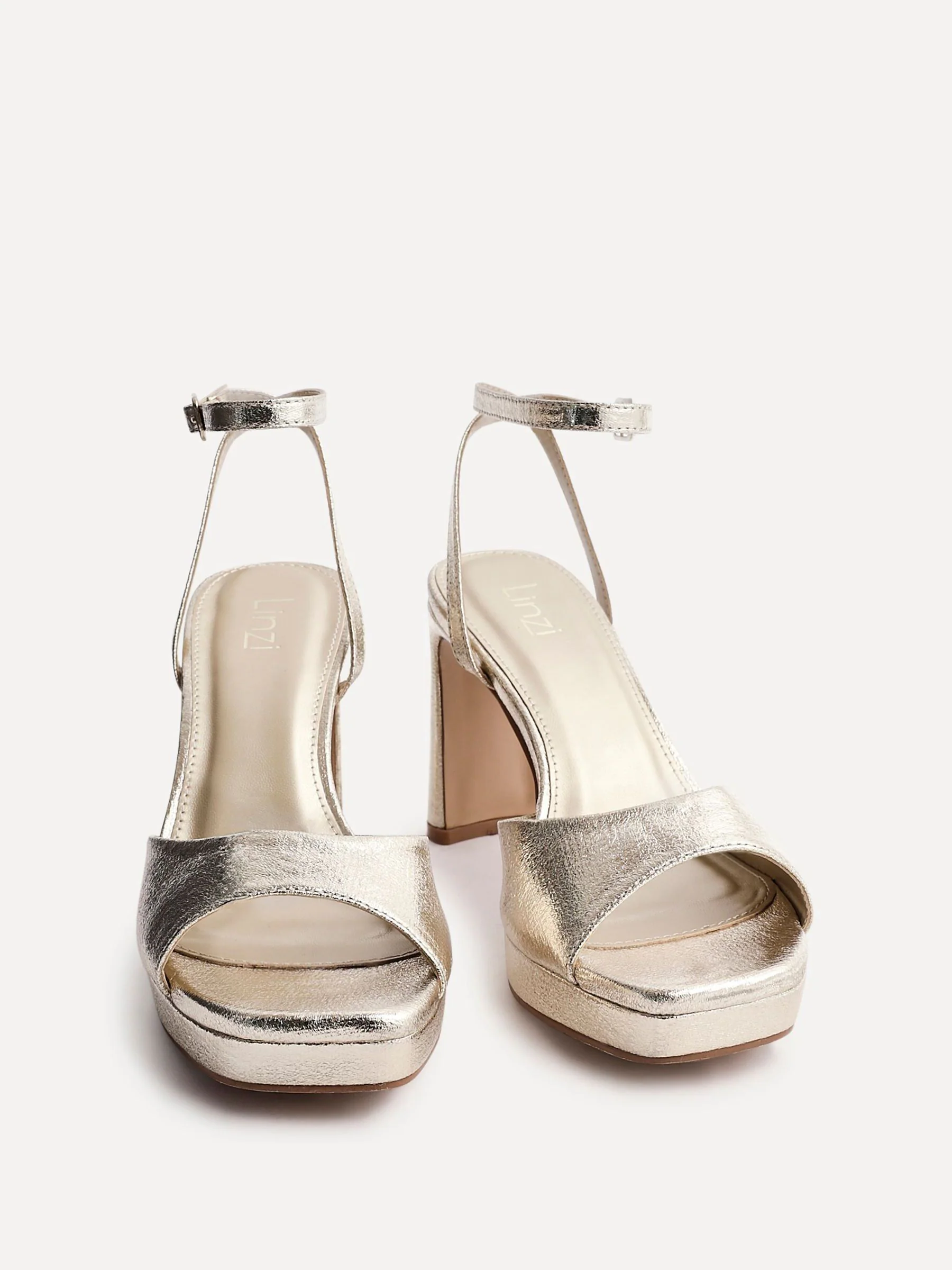 Goud - Linzi Diva Platform Block Heels