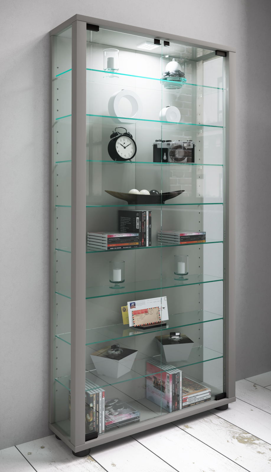Vitrine LUMO MAXI - silber - 59 cm