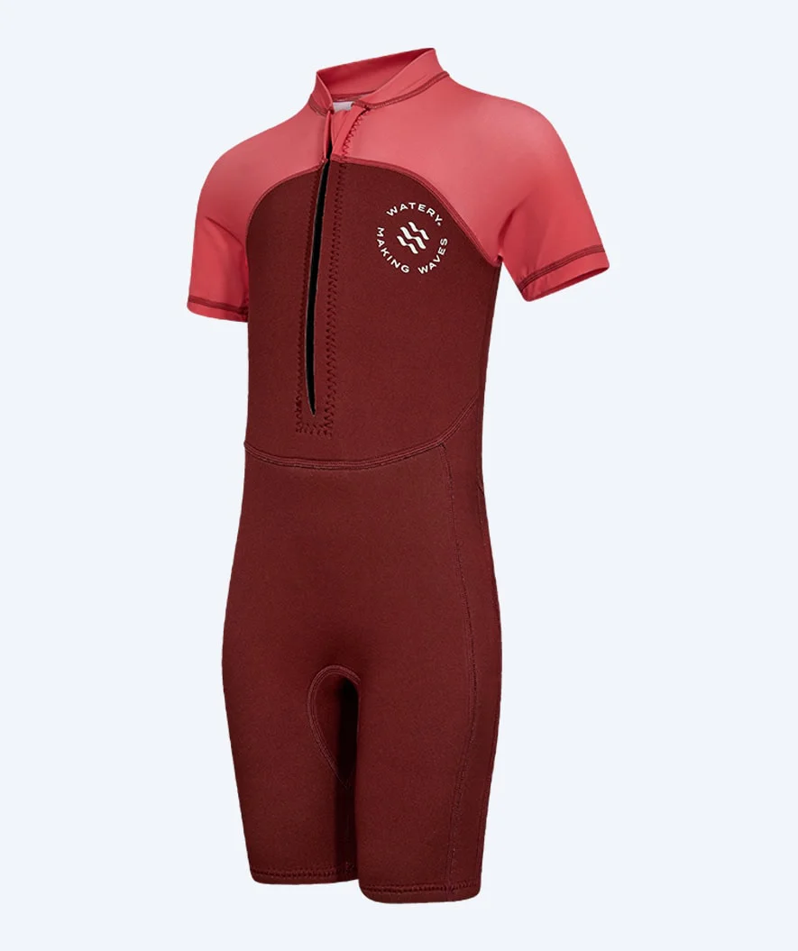 Watery UV våddragt til børn - Calypso Shorty - Rød/pink