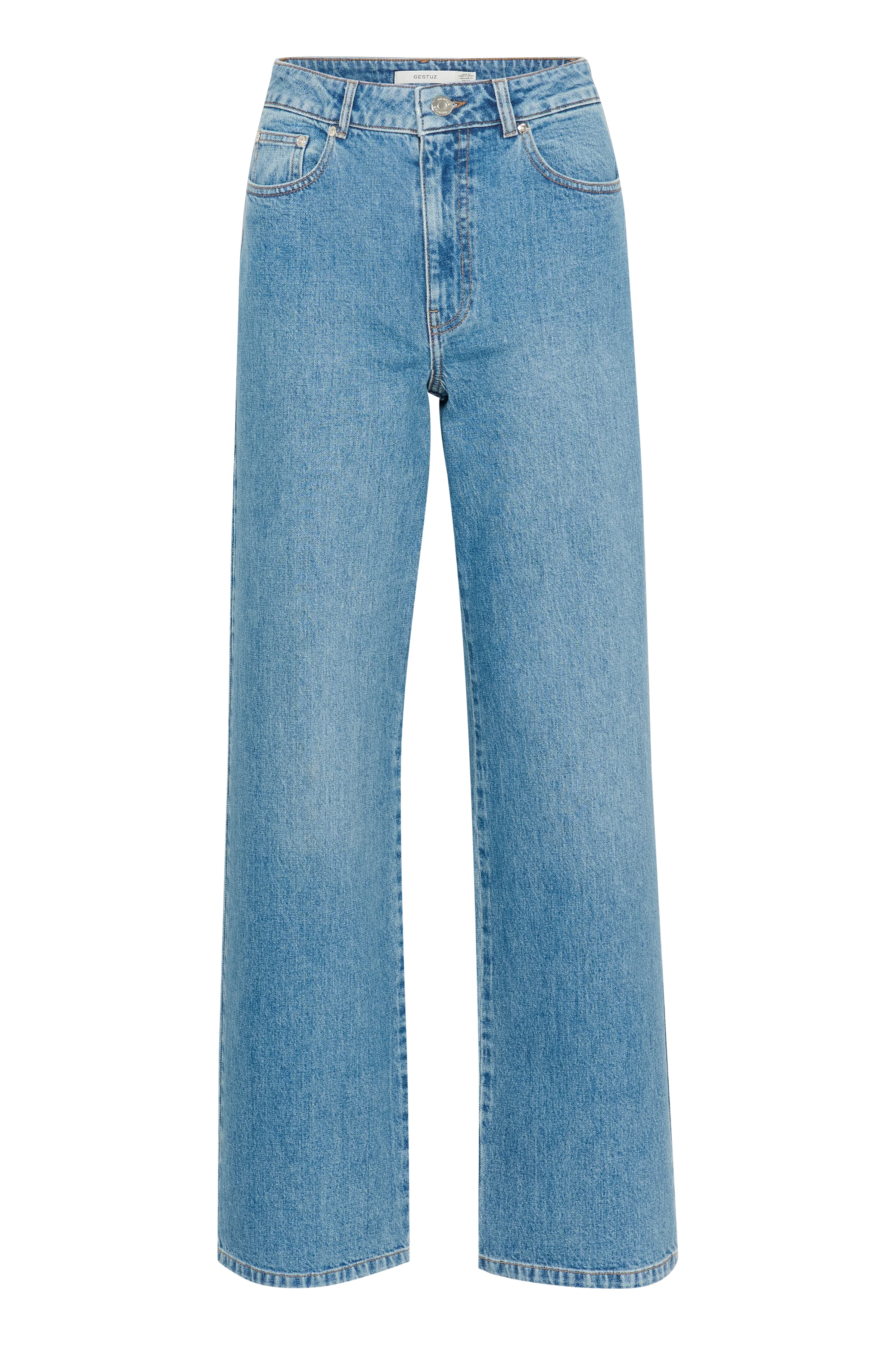 GESTUZ  ZolinaGZ wide leg jeans - Washed Mid Blue