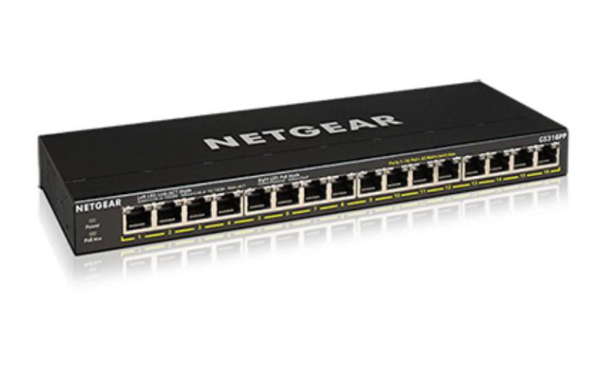 PoE+ Switch GS316PP 16 Port<br>Netgear 8-Port Gigabit Ethernet PoE+ Unmanaged Switch (76W/115W/183W) (GS316PP)