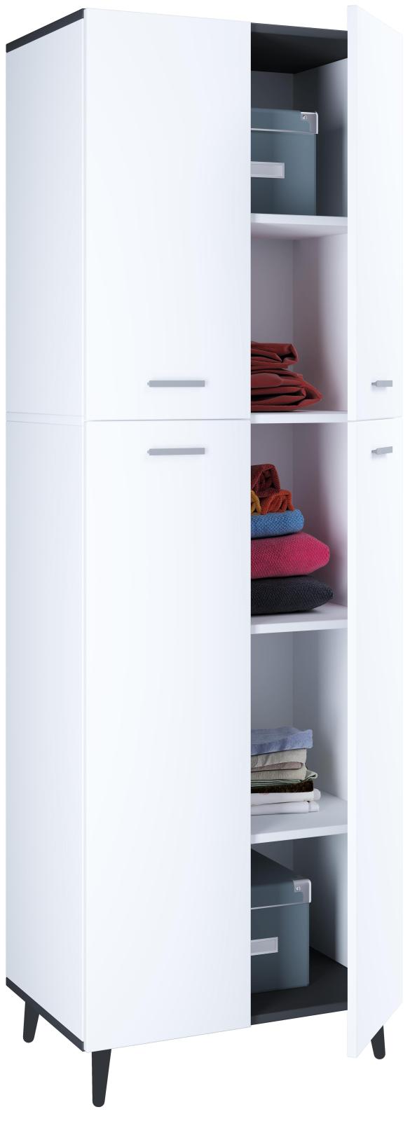 Hochschrank LANDOS - weiß-anthrazit - 184 cm