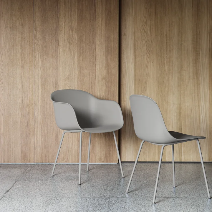 Muuto - Fiber Side Chair Tube Base, schwarz recycled