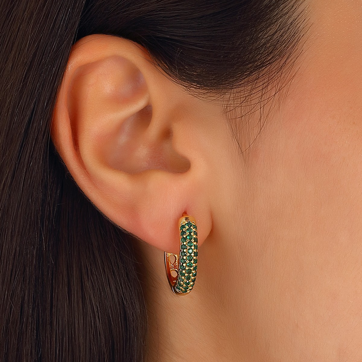 Boucles d'oreilles - Laiton plaqué or & zirconium
