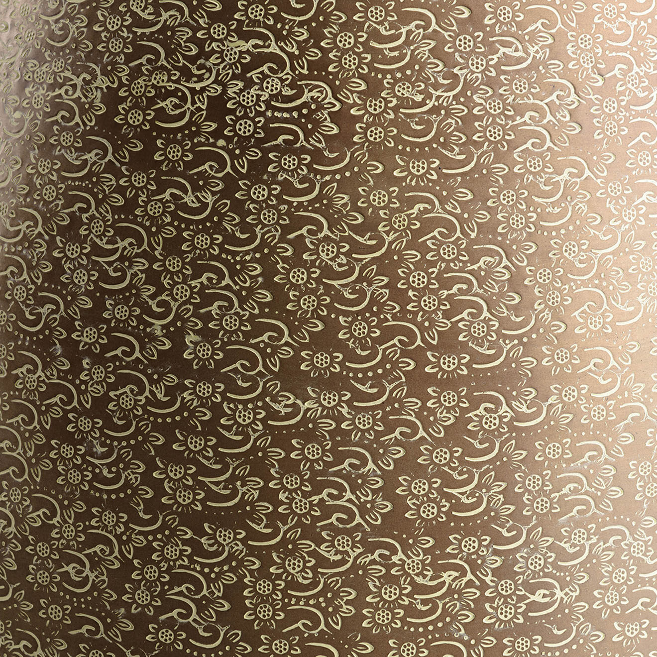 Macabane Vase motifs arabesques fleuris Honoré vert vieilli - D.42xH.71 cm