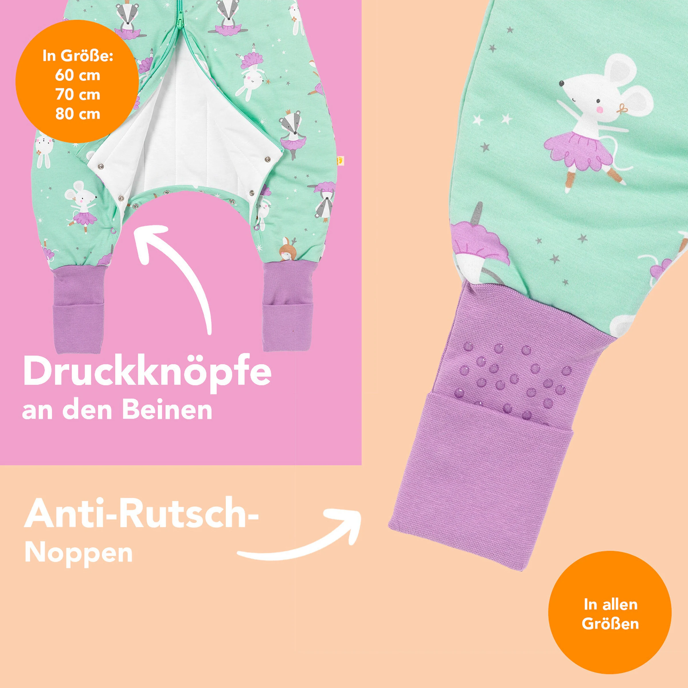 schlummersack Schlafsack mit Füßen 1.0 Tog Ballerina
