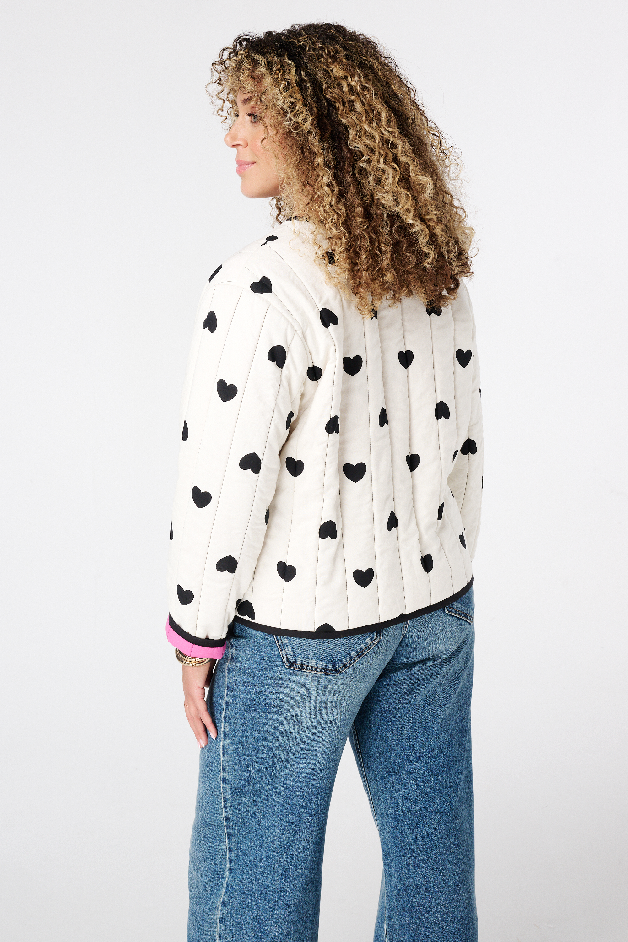 Reversible jasje met print Multi zwart-wit