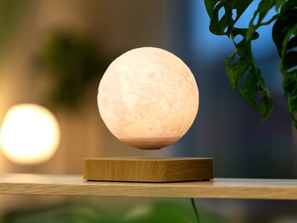 Flytende Flytende Maglev Lampe Atmosfærelampe Moon Walnut