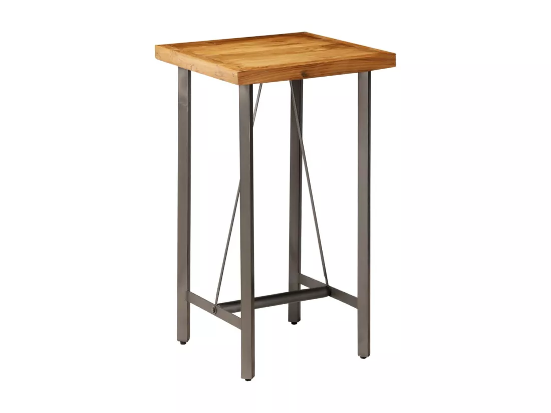 Table de bar Teck recyclé massif 60x60x107 cm