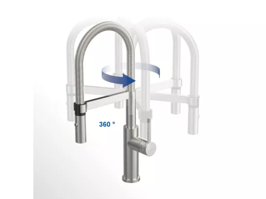 Robinet cuisine VILLEROY ET BOCH Steel expert compact acier massif