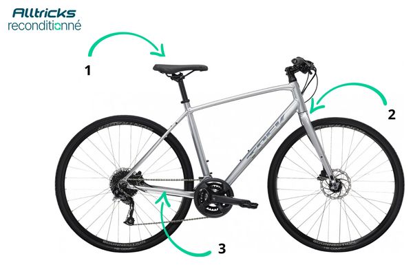Vélo Fitness Trek FX 2 Disc Shimano Acera/Altus 9V 700 mm Gris Quicksilver - Produit Reconditionné