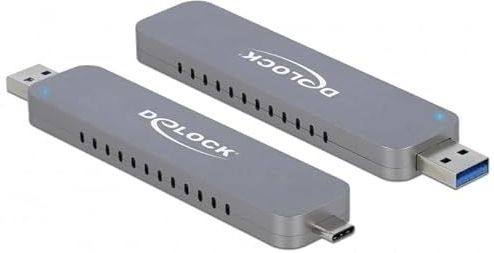 Delock - M.2 NVME PCIe SSD Behuizing - USB Type-C™ en Type-A - Metaal