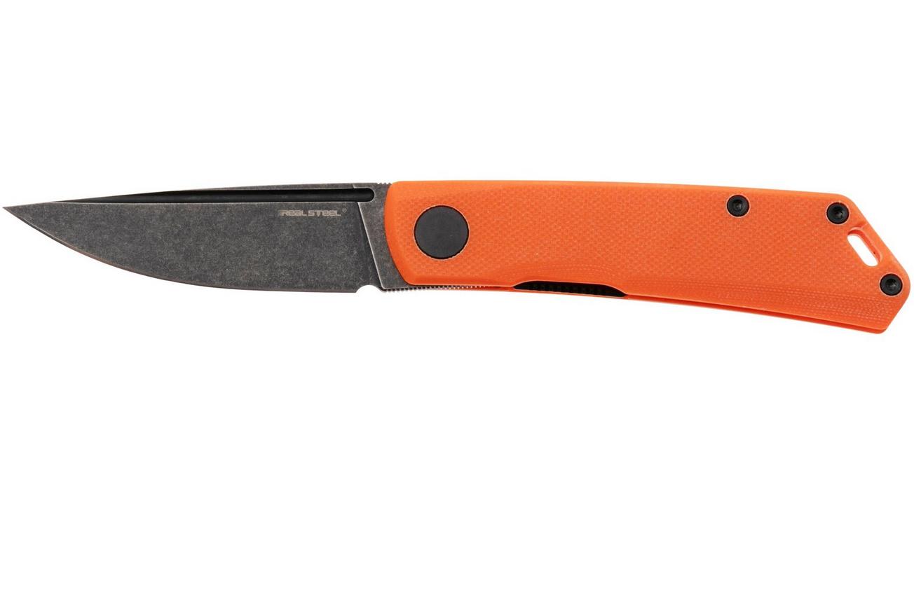 Real Steel Luna Phantom Flipper 7007OB Blackwashed D2, Orange G10, zakmes, Jakub Wieczorkiewicz design