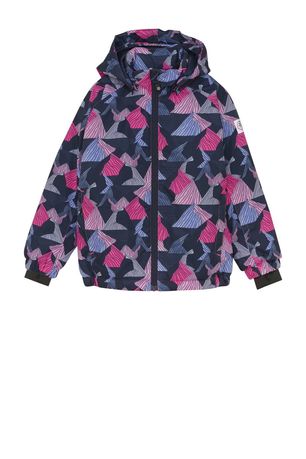 Color Kids ski-jack donkerblauw/lichtblauw/roze