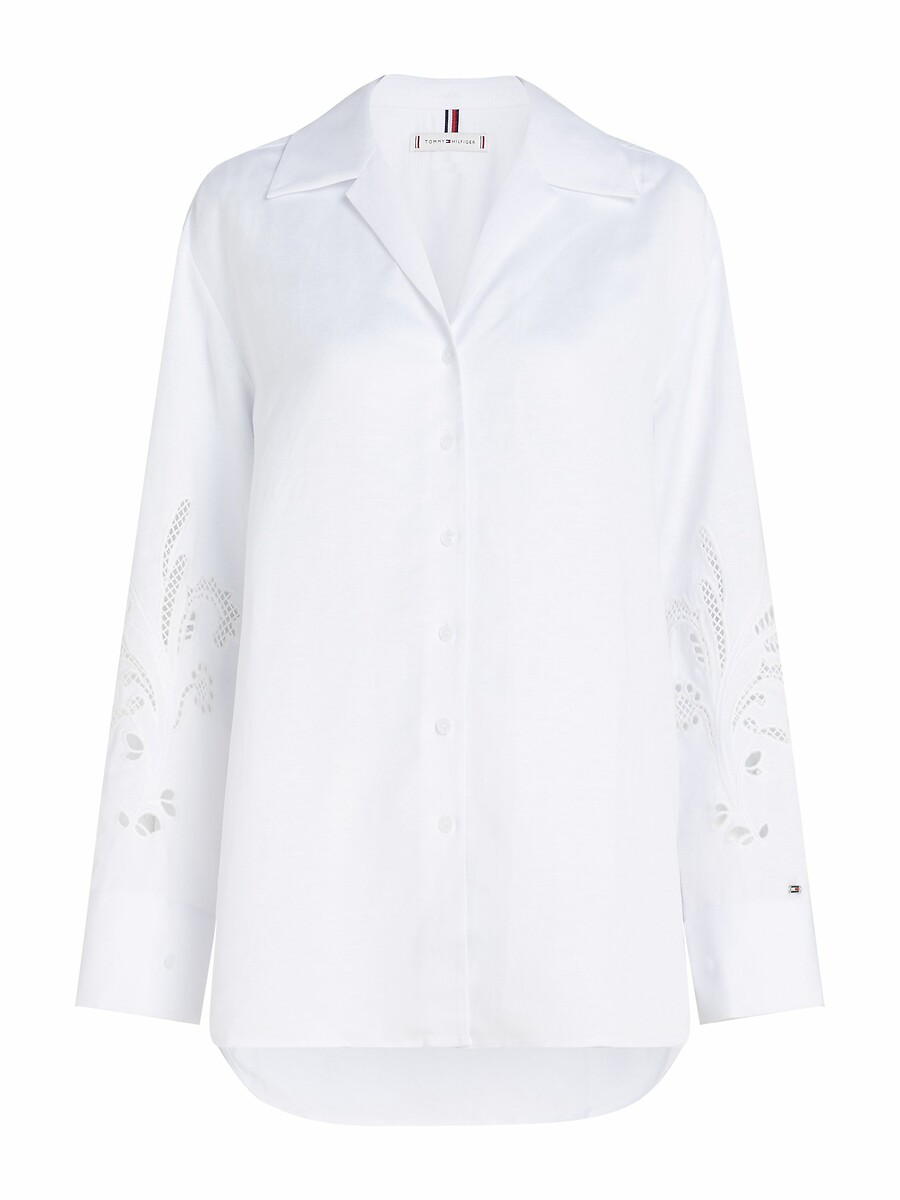 TOMMY HILFIGER<br>Blusa de linho bordada