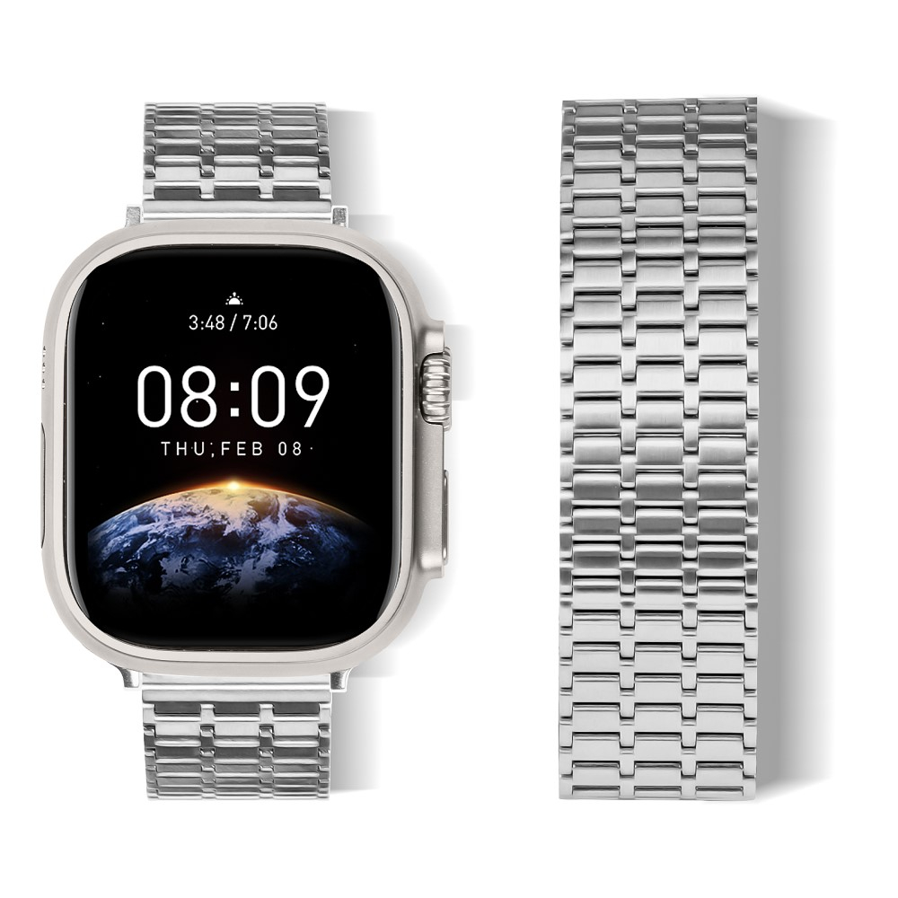 Apple Watch (49/46/45/44 mm) Edelstahl Armband mit Magnetverschluss (Gelenkumfang: 170-240mm) - Silber