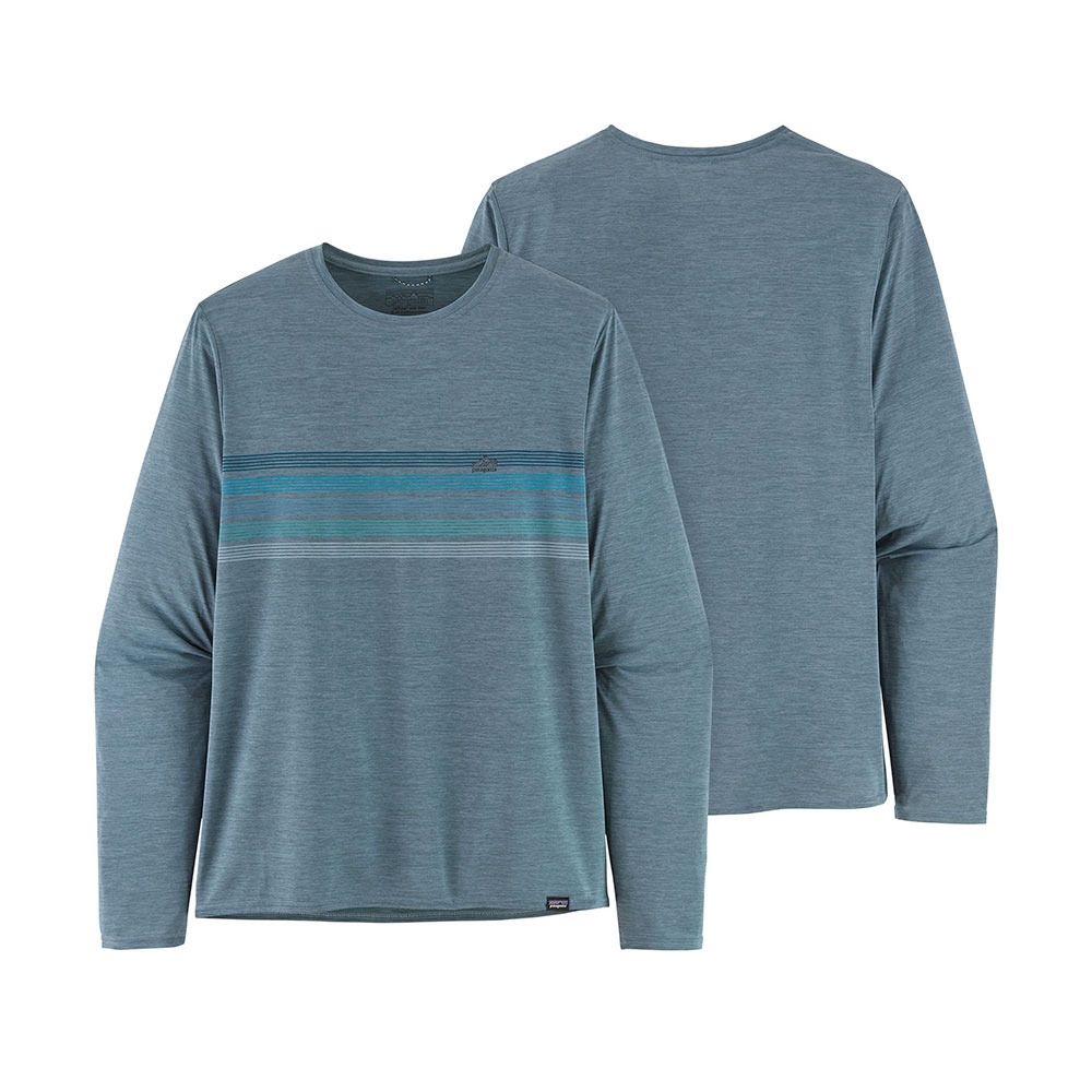 Patagonia CAPILENE COOL DAILY GRAPHIC - Maillot Homme line logo ridge stripe: light plume grey x-dye
